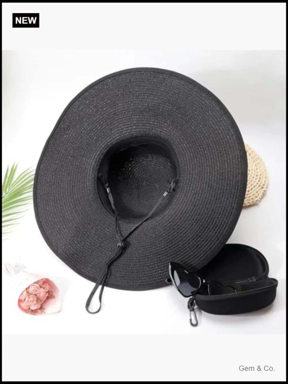 Wide Brim Sun Hat Floppy Foldable Beach Hat UPF 50 Straw